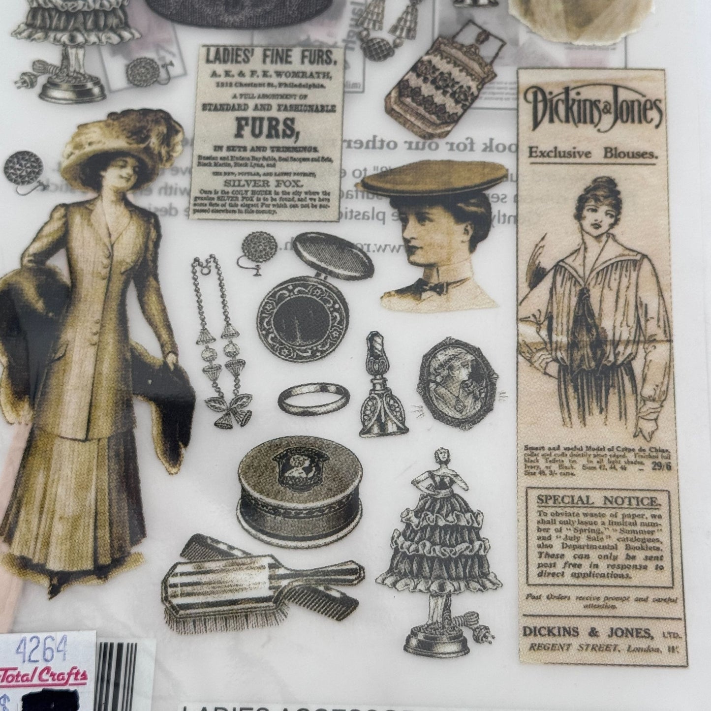 Royal and Langnickel Ladies Accessories Rub-On Rub Ons Scrapbooking Fashion Hat Victorian Jewelry Perfume