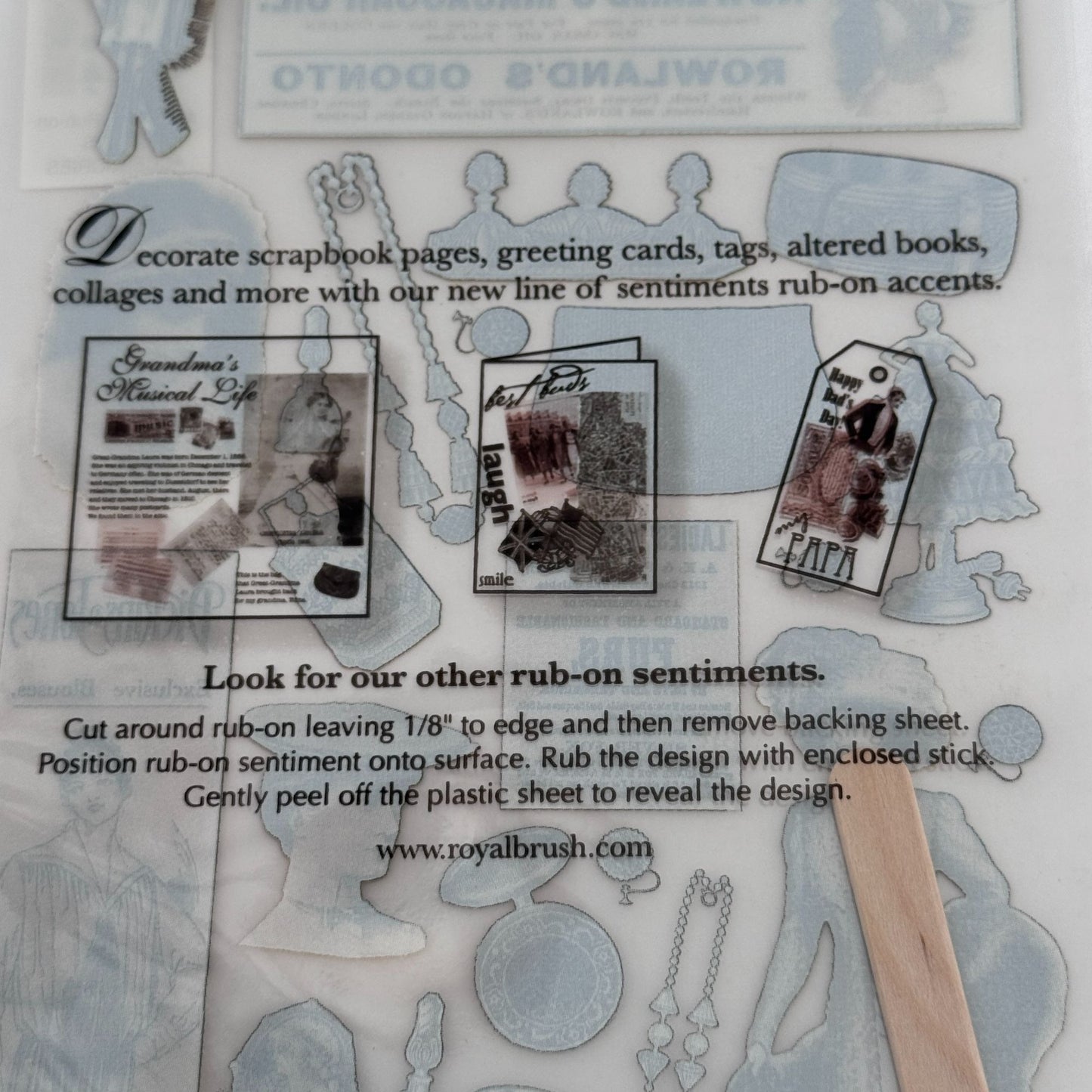 Royal and Langnickel Ladies Accessories Rub-On Rub Ons Scrapbooking Fashion Hat Victorian Jewelry Perfume