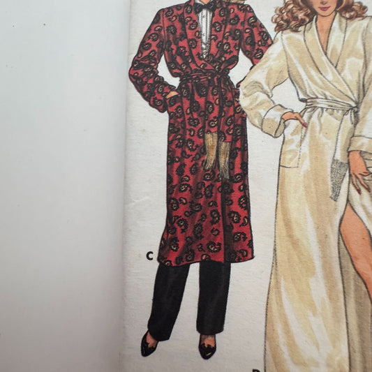 Butterick Classics Sewing Pattern 3547 Misses Robe and Pants 14-18 1980s Vintage