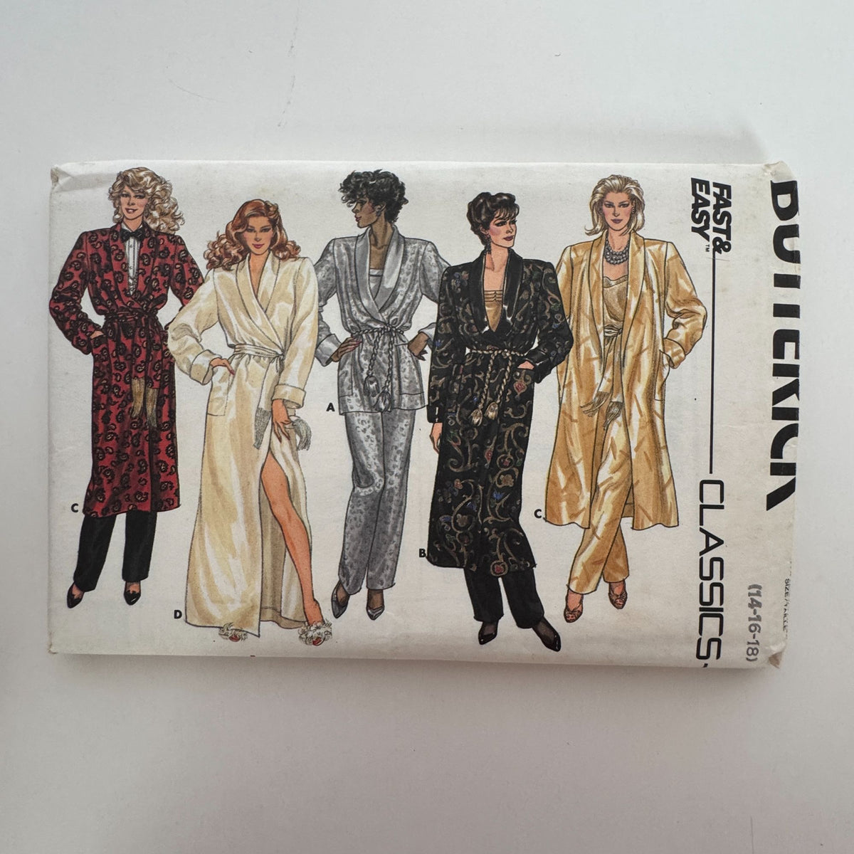 Butterick Classics Sewing Pattern 3547 Misses Robe and Pants 14-18 1980s Vintage