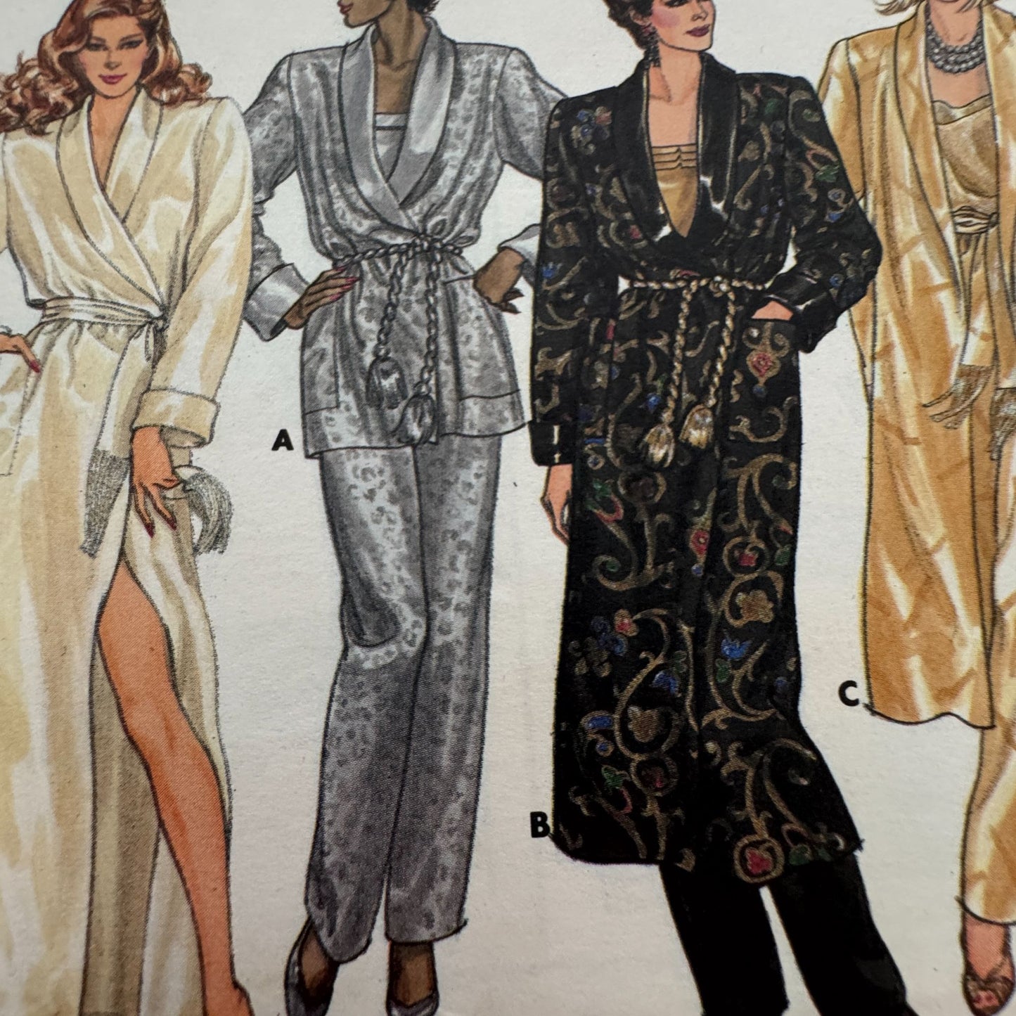 Butterick Classics Sewing Pattern 3547 Misses Robe and Pants 14-18 1980s Vintage