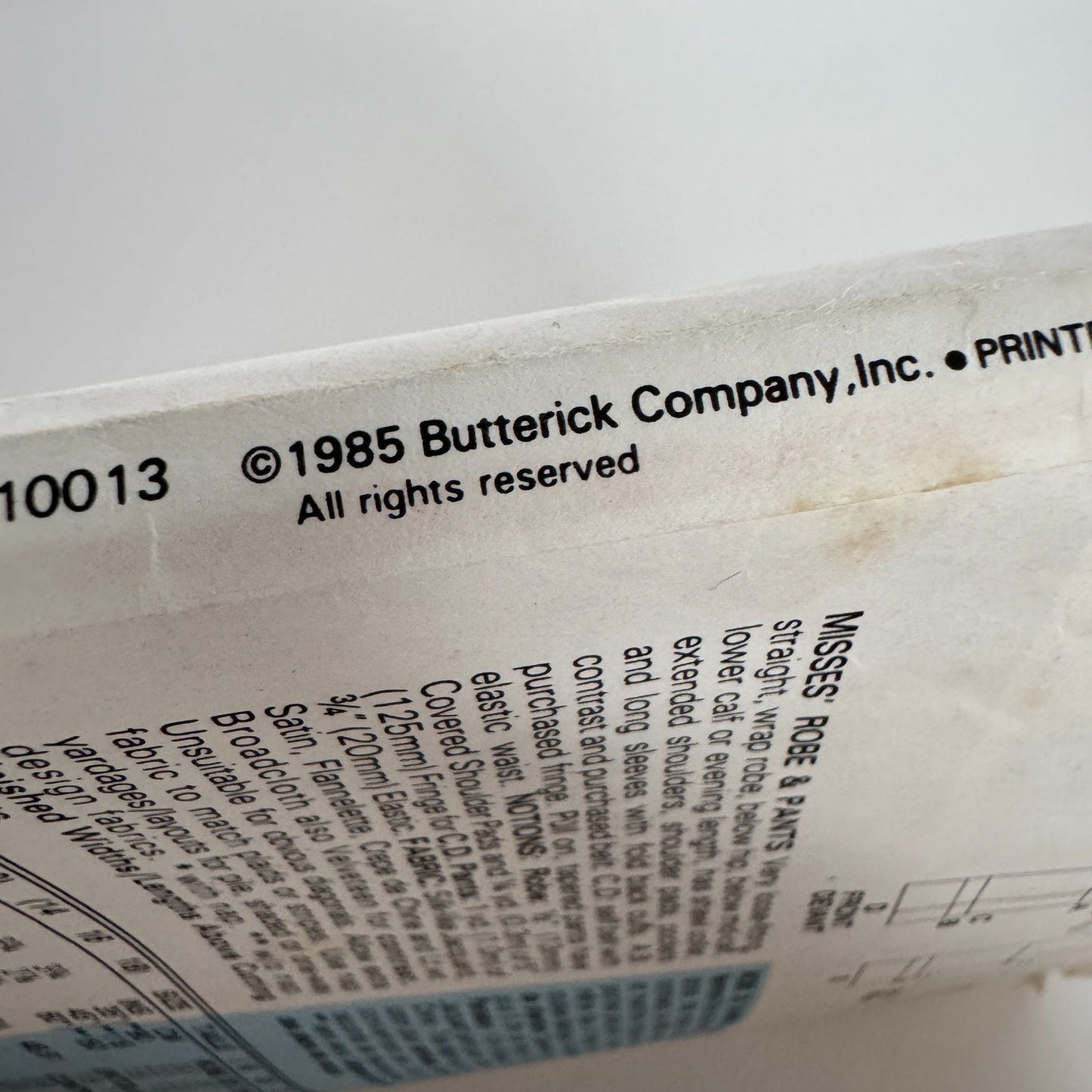 Butterick Classics Sewing Pattern 3547 Misses Robe and Pants 14-18 1980s Vintage