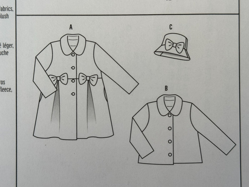 Burda Sewing Pattern 9429 Kids Coat Jacket Girls 2-8 Fall Winter Wool Fleece UC
