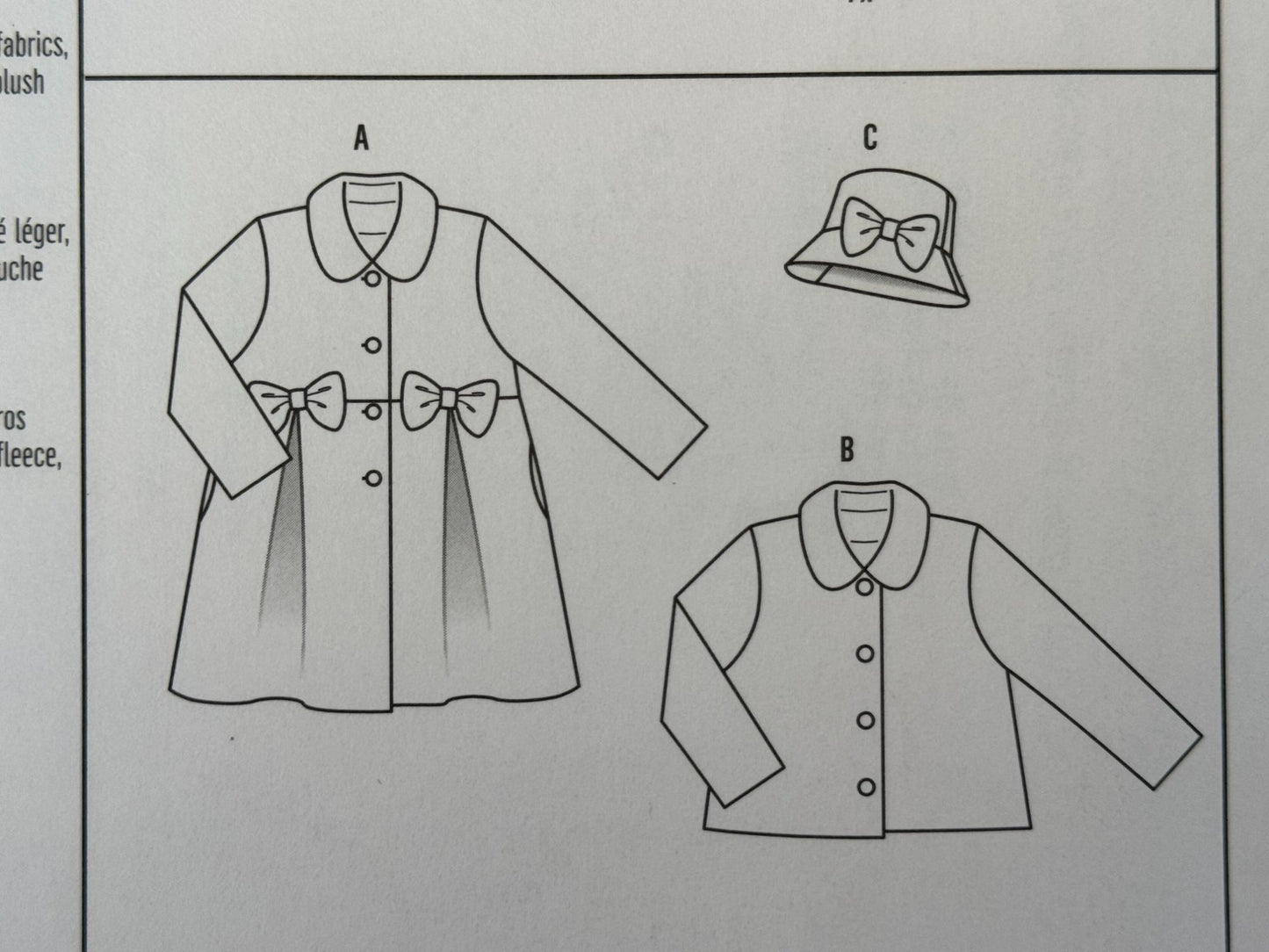 Burda Sewing Pattern 9429 Kids Coat Jacket Girls 2-8 Fall Winter Wool Fleece UC