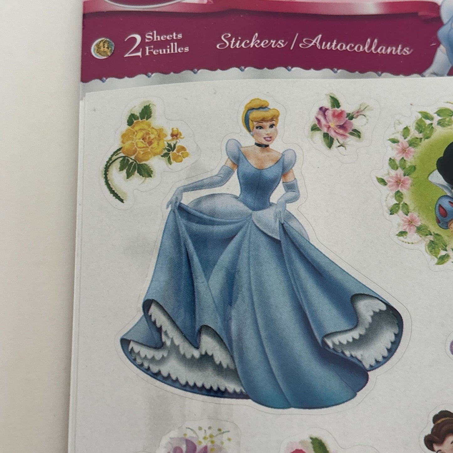 Disney Princess Stickers Cinderella Snow White Belle Aurora Sandylion Scrapbook