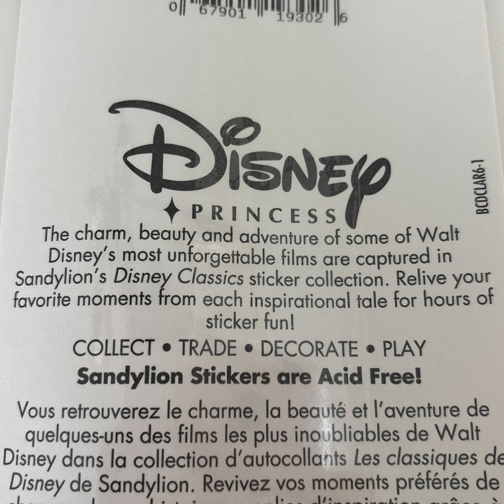 Disney Princess Stickers Cinderella Snow White Belle Aurora Sandylion Scrapbook