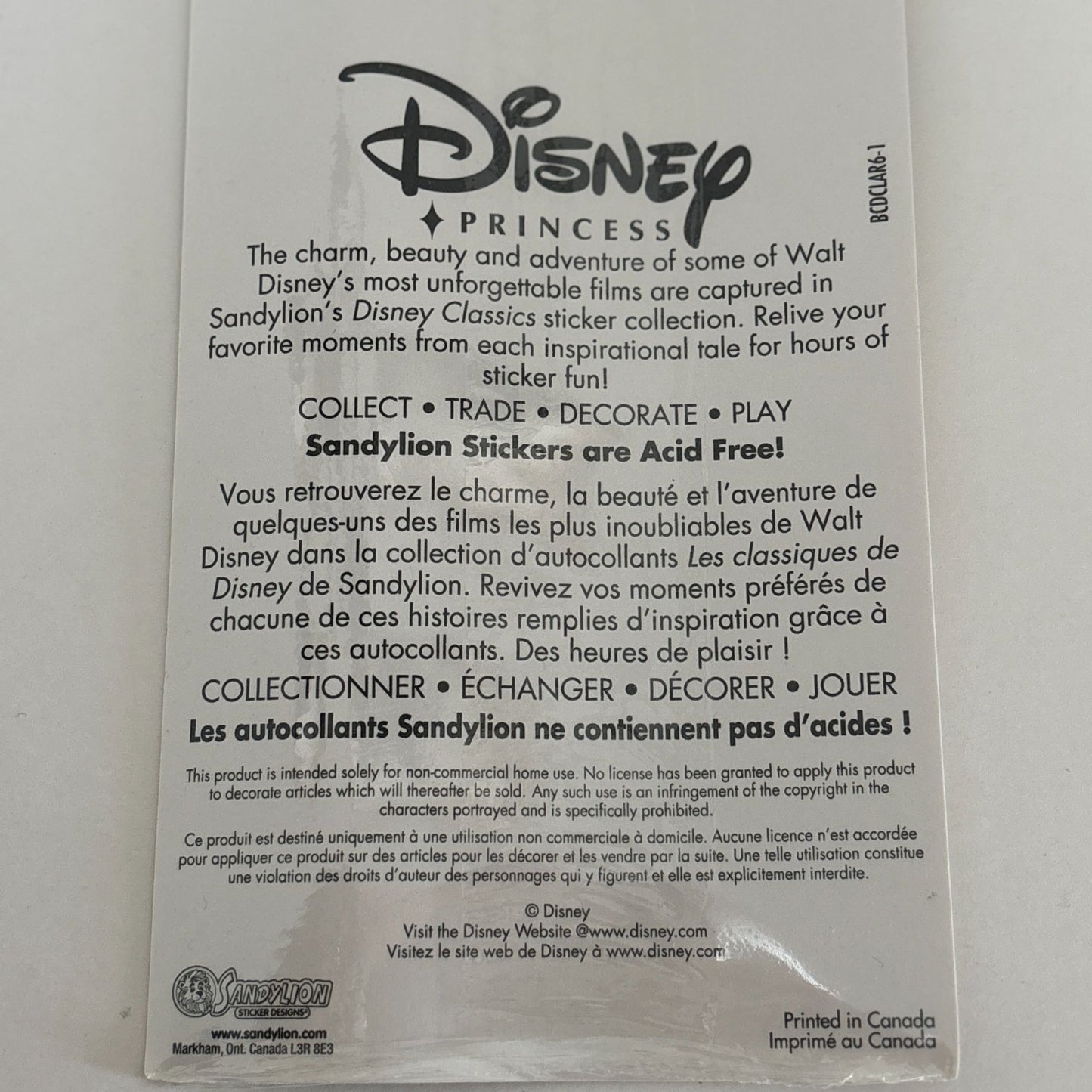 Disney Princess Stickers Cinderella Snow White Belle Aurora Sandylion Scrapbook