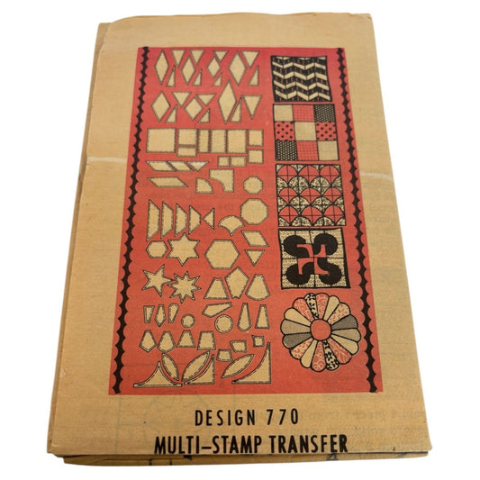 Quilting Templates Vintage Multi-Stamp Transfer Pattern 76 Designs 770 UC 1970s