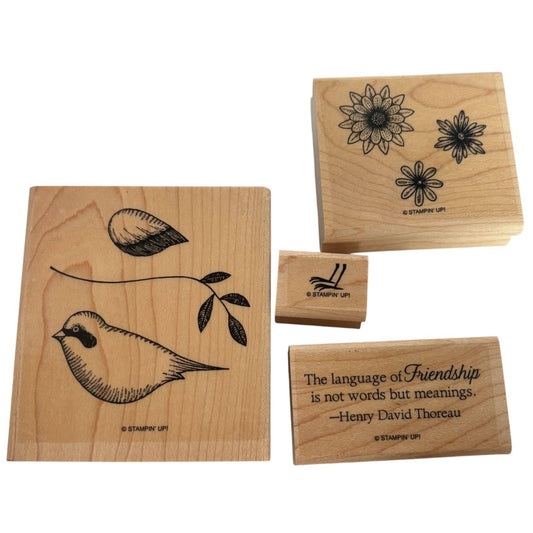 Stampin Up Rubber Stamp Set Birds Language Of Friendship Quotation Card Making
