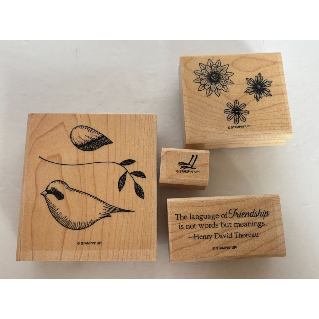 Stampin Up Rubber Stamp Set Birds Language Of Friendship Quotation Card Making