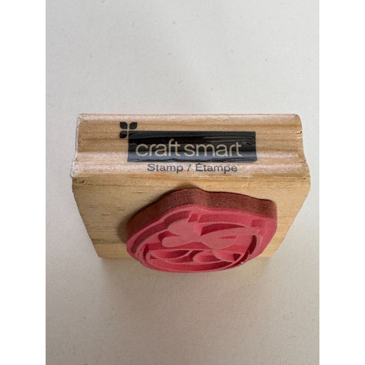 CraftSmart Wood Rubber Stamp Easter Egg Basket Farm Chickens Card Making Spring