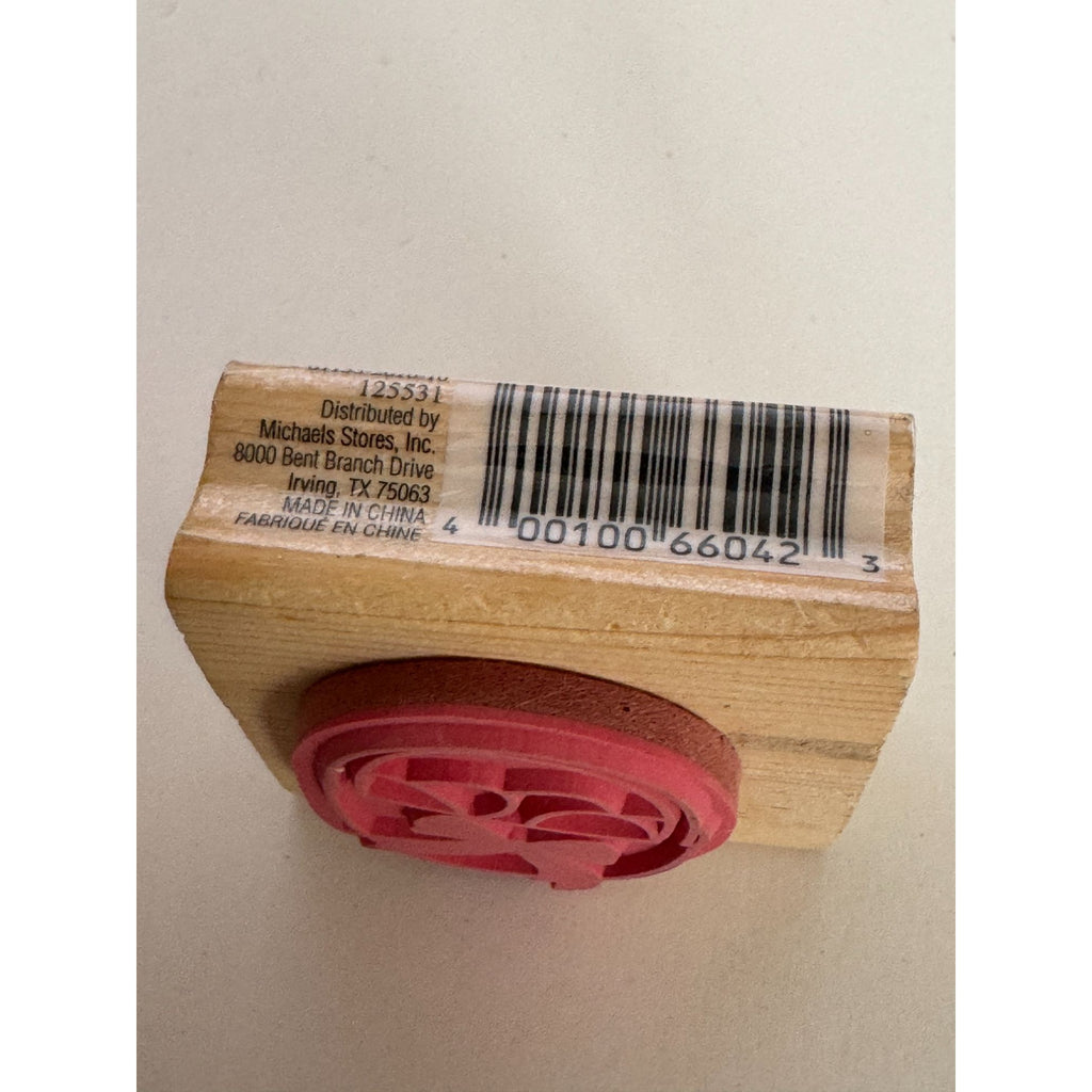 CraftSmart Wood Rubber Stamp Easter Egg Basket Farm Chickens Card Making Spring