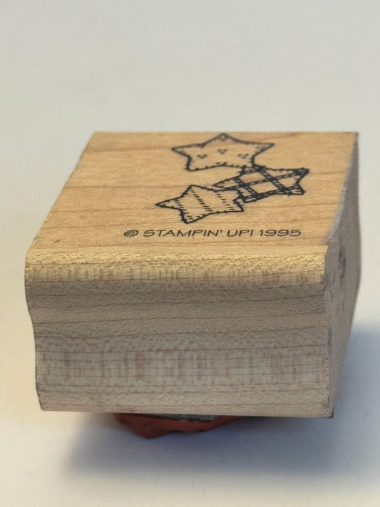 Stampin Up Rubber Stamp Star Trio Patches Country Folk Scrapbooking Cardmaking