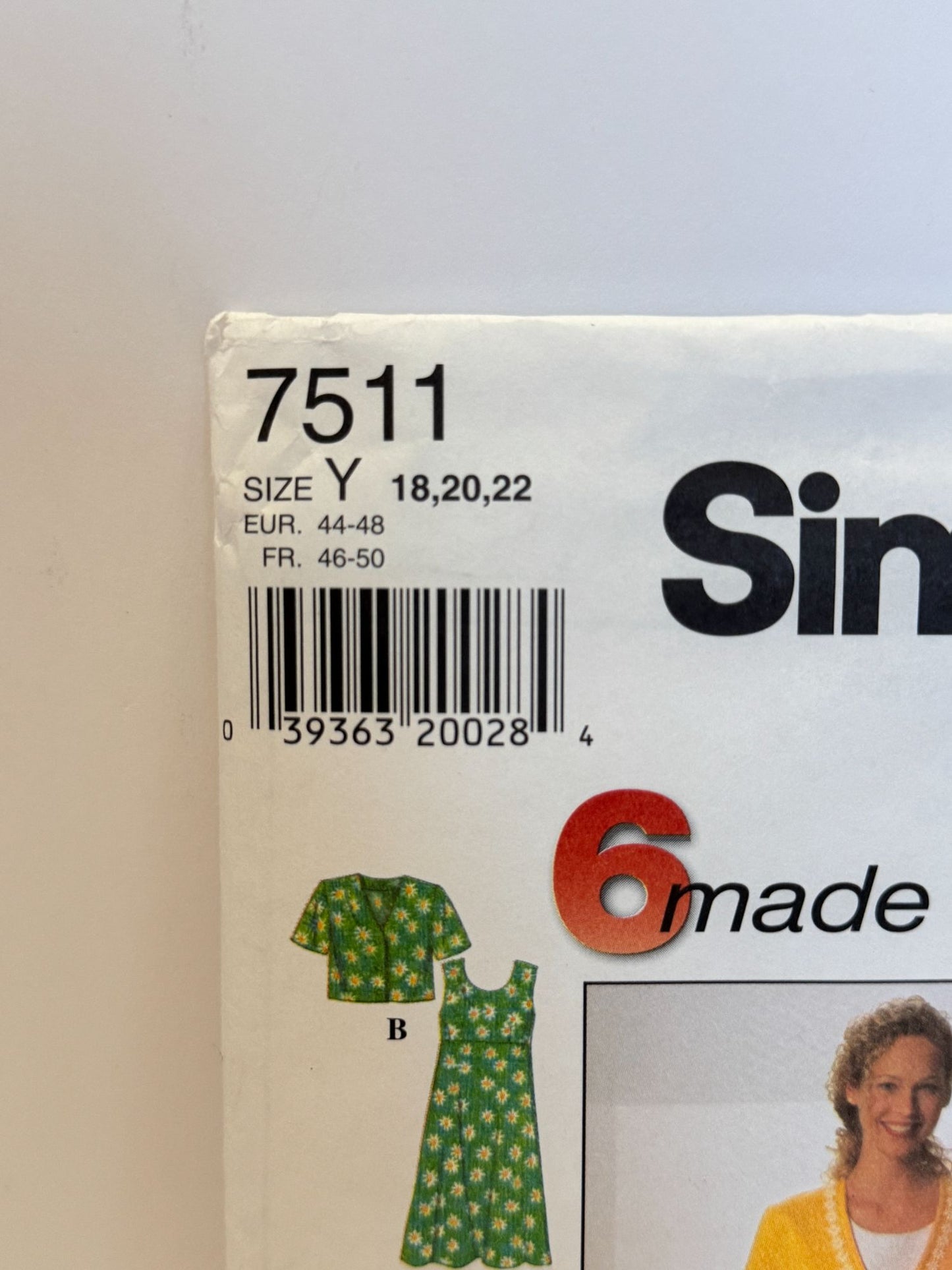 Simplicity Sewing Pattern 7511 Misses Dress Jacket Work Career Easy 18 20 22 UC