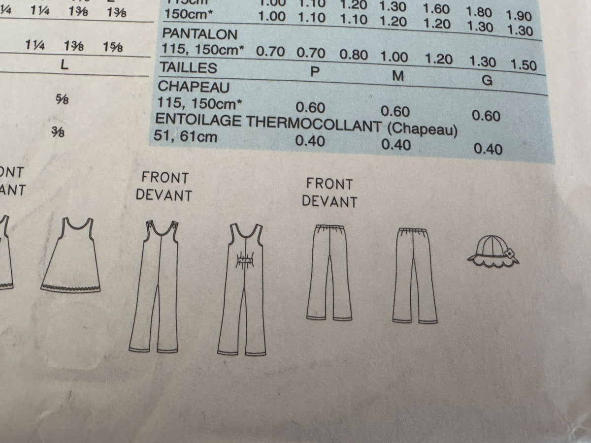 Butterick Sewing Pattern B4335 Winter Jacket Jumper Pants Toddler Girls 2 3 4 5