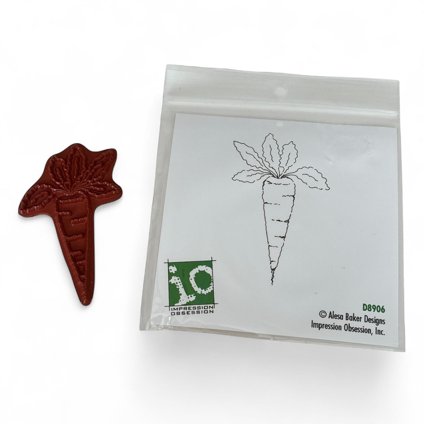 Impression Obsession Rubber Stamp Carrot Vegetable Garden Food Easter Cardmaking Alesa Baker D8906