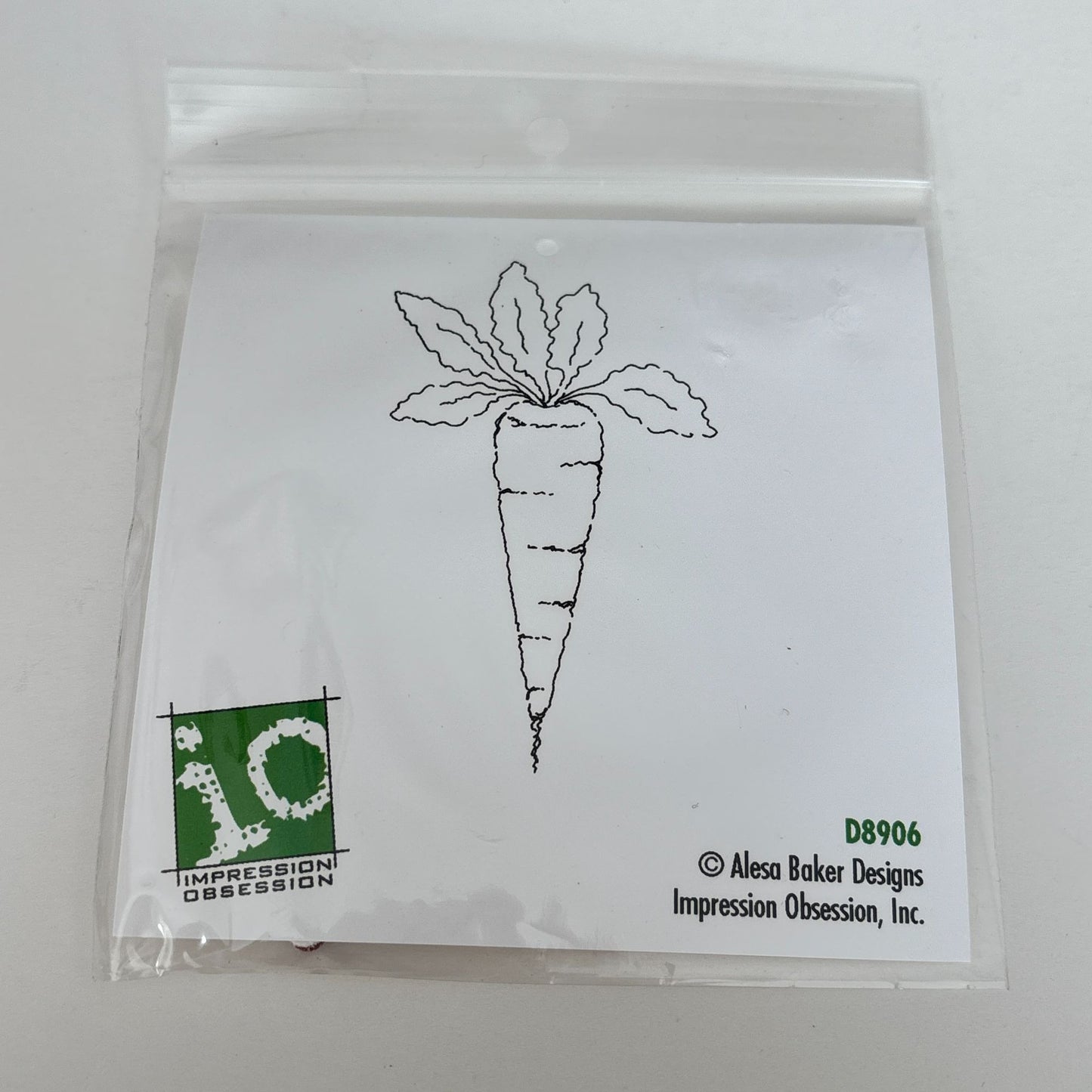 Impression Obsession Rubber Stamp Carrot Vegetable Garden Food Easter Cardmaking Alesa Baker D8906