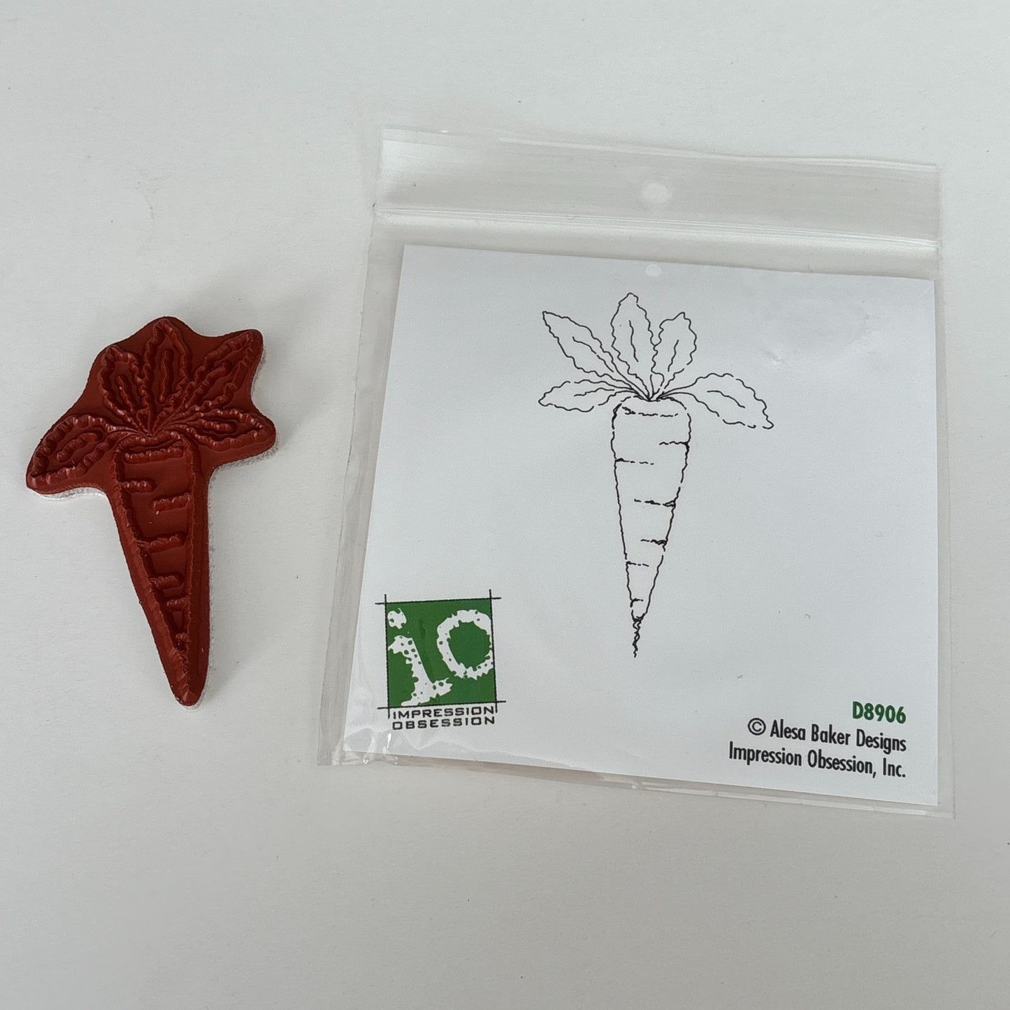 Impression Obsession Rubber Stamp Carrot Vegetable Garden Food Easter Cardmaking Alesa Baker D8906