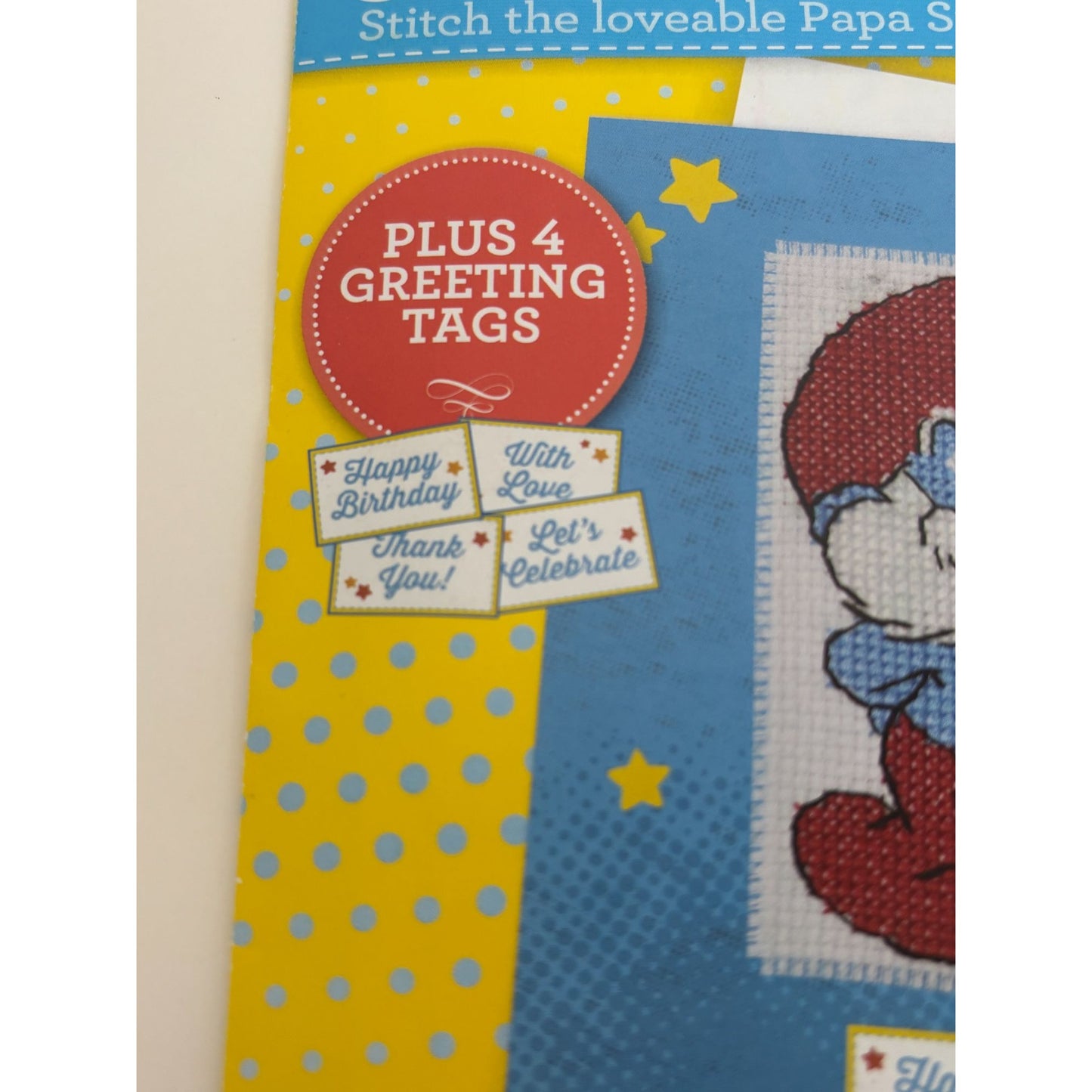 The World of Cross Stitching Greeting Birthday Card Kit Papa Smurf Cross Stitch