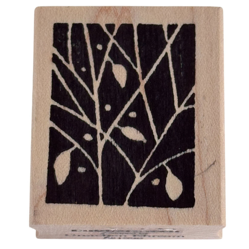 Rubbermoon Rubber Stamp Tree Branches Leaves Nature Craft Cardmaking Botanical Wood Mounted