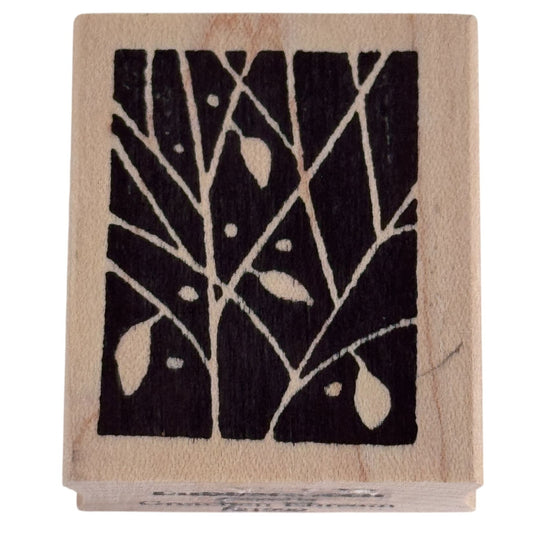 Rubbermoon Rubber Stamp Tree Branches Leaves Nature Craft Cardmaking Botanical Wood Mounted