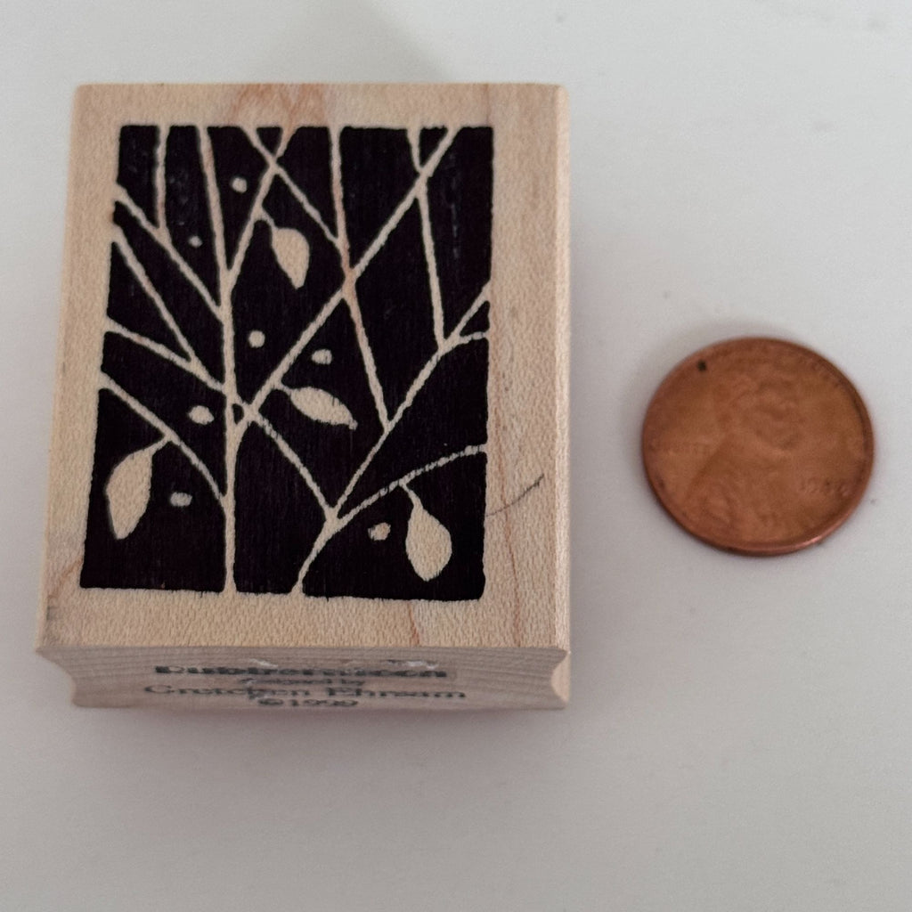 Rubbermoon Rubber Stamp Tree Branches Leaves Nature Craft Cardmaking Botanical Wood Mounted