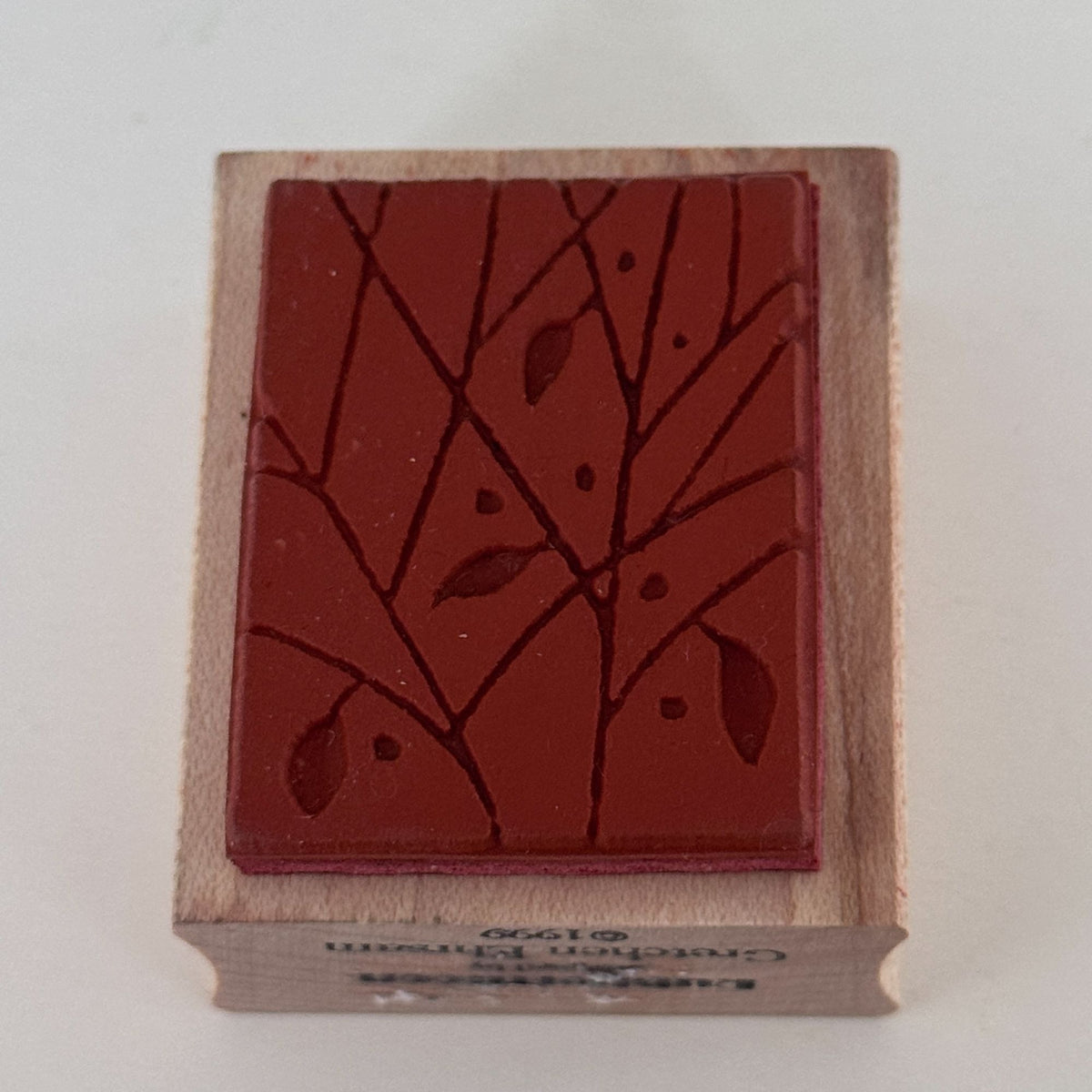 Rubbermoon Rubber Stamp Tree Branches Leaves Nature Craft Cardmaking Botanical Wood Mounted