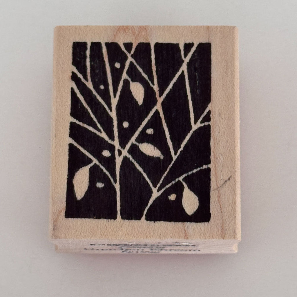 Rubbermoon Rubber Stamp Tree Branches Leaves Nature Craft Cardmaking Botanical Wood Mounted