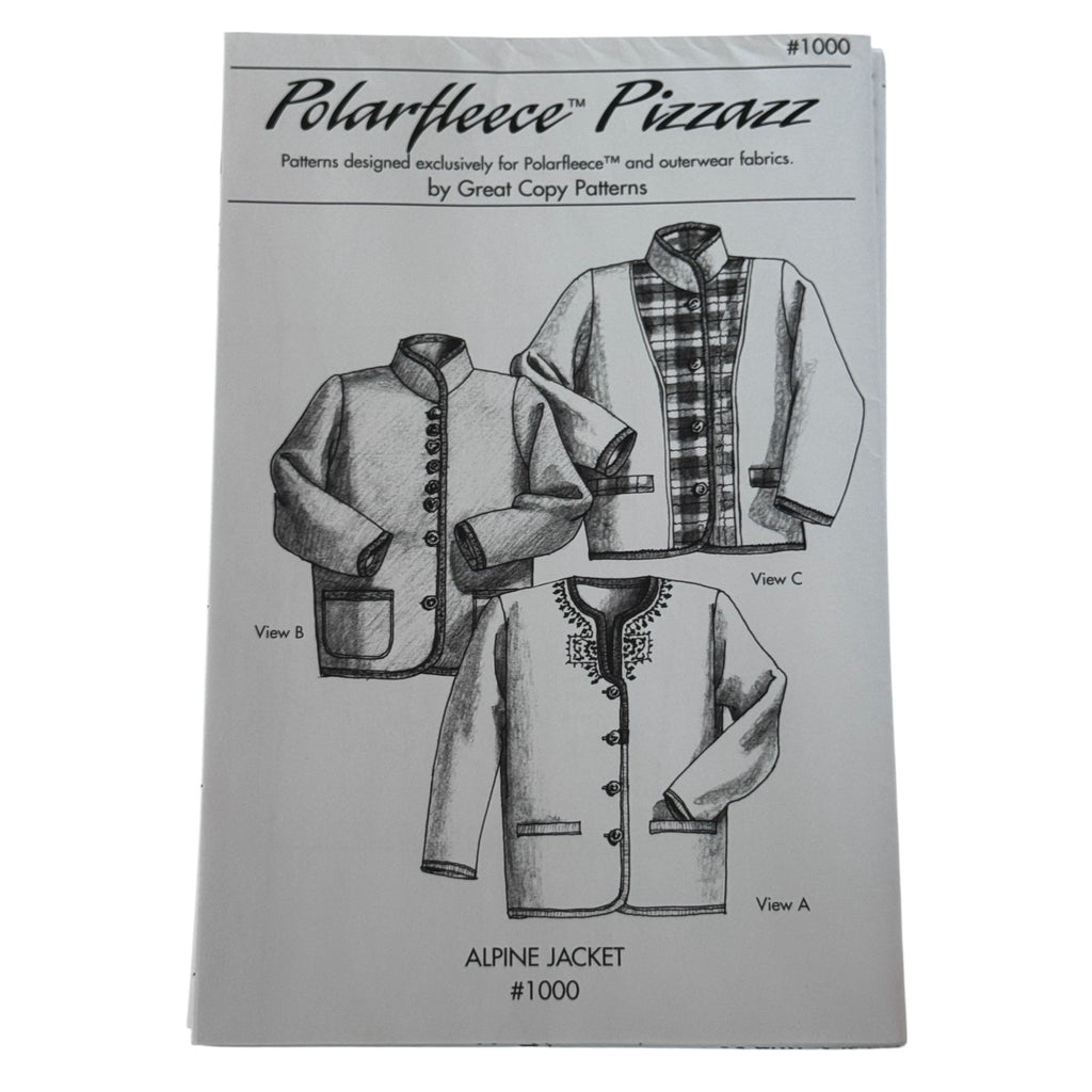 Great Copy Sewing Pattern 1000 Alpine Fleece Jacket Pizzazz Austrian XS-XL UC