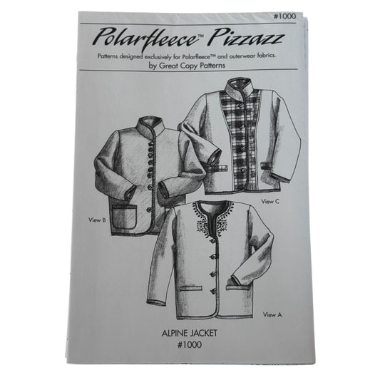 Great Copy Sewing Pattern 1000 Alpine Fleece Jacket Pizzazz Austrian XS-XL UC