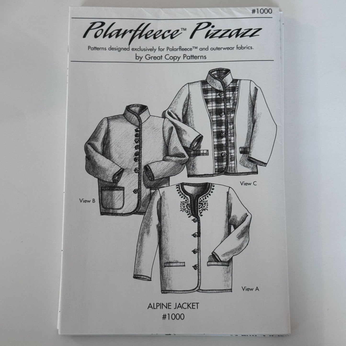 Great Copy Sewing Pattern 1000 Alpine Fleece Jacket Pizzazz Austrian XS-XL UC