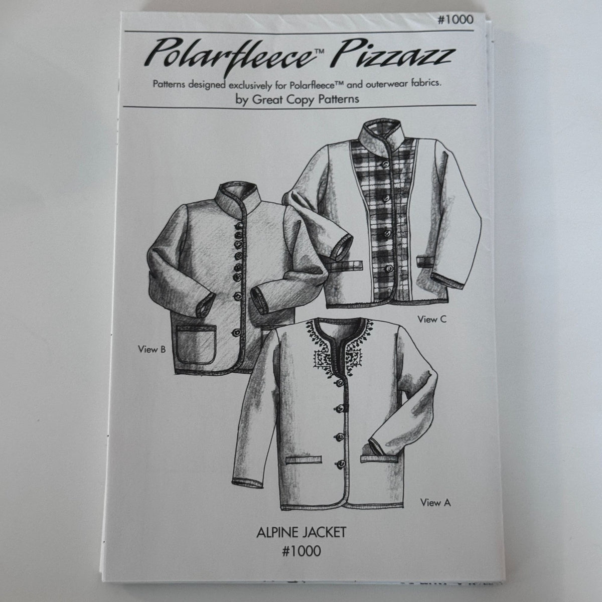 Great Copy Sewing Pattern 1000 Alpine Fleece Jacket Pizzazz Austrian XS-XL UC