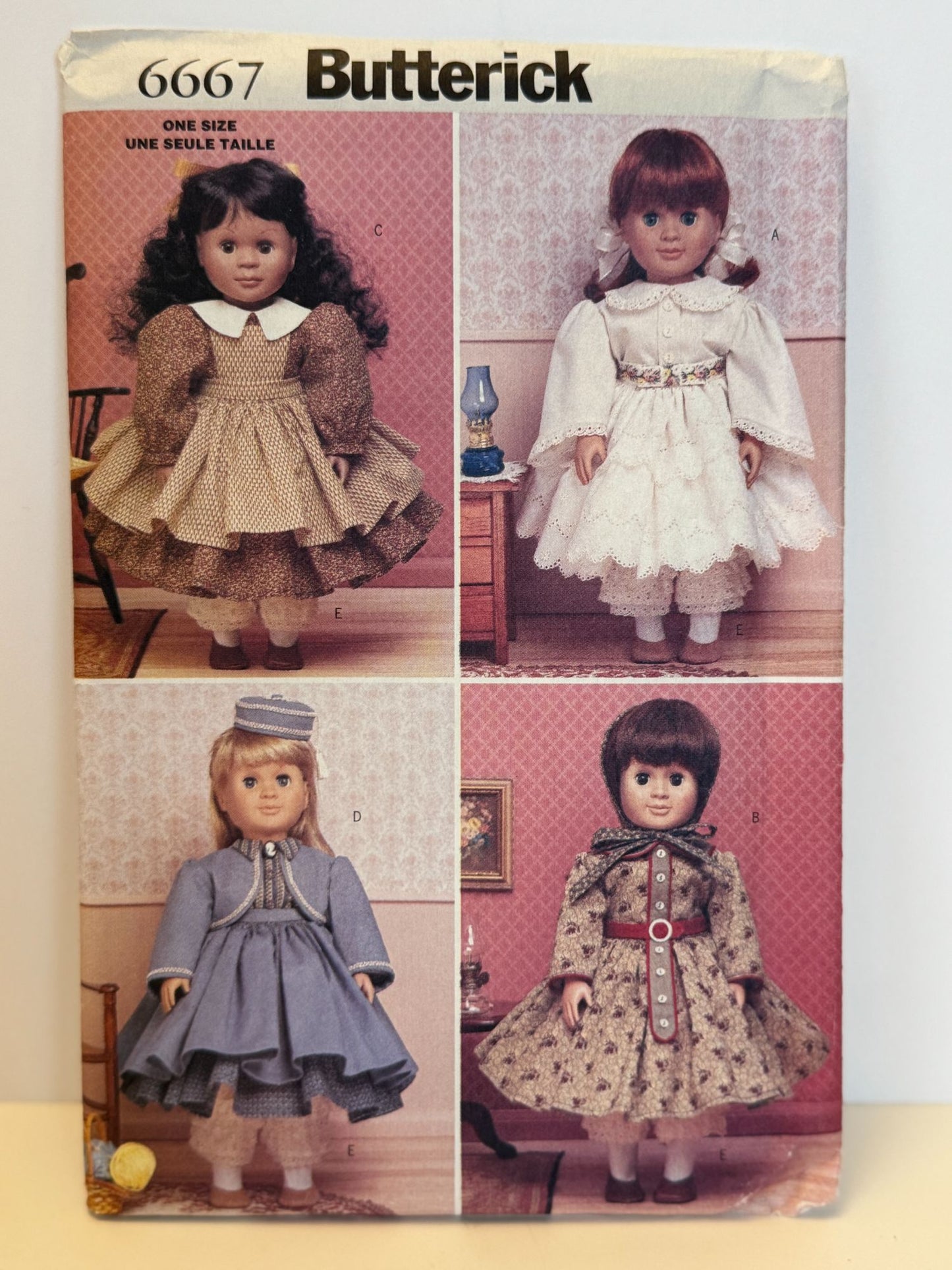 Butterick Sewing Pattern 6667 Doll Historical Clothing Dress Petticoat 18 Inch
