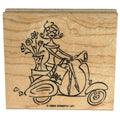 Stampin Up Rubber Stamp Scooter Moped Paris France French Lady Beret Shopping