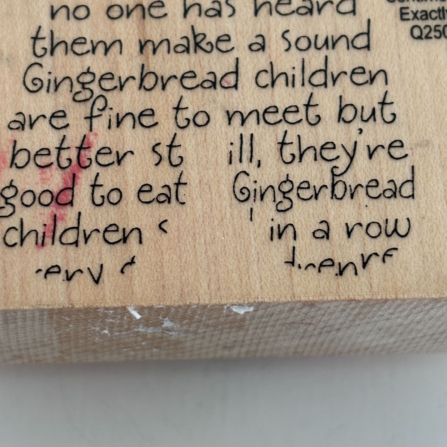 My Sentiments Exactly Rubber Stamp Gingerbread Man Poem Children Christmas Q250