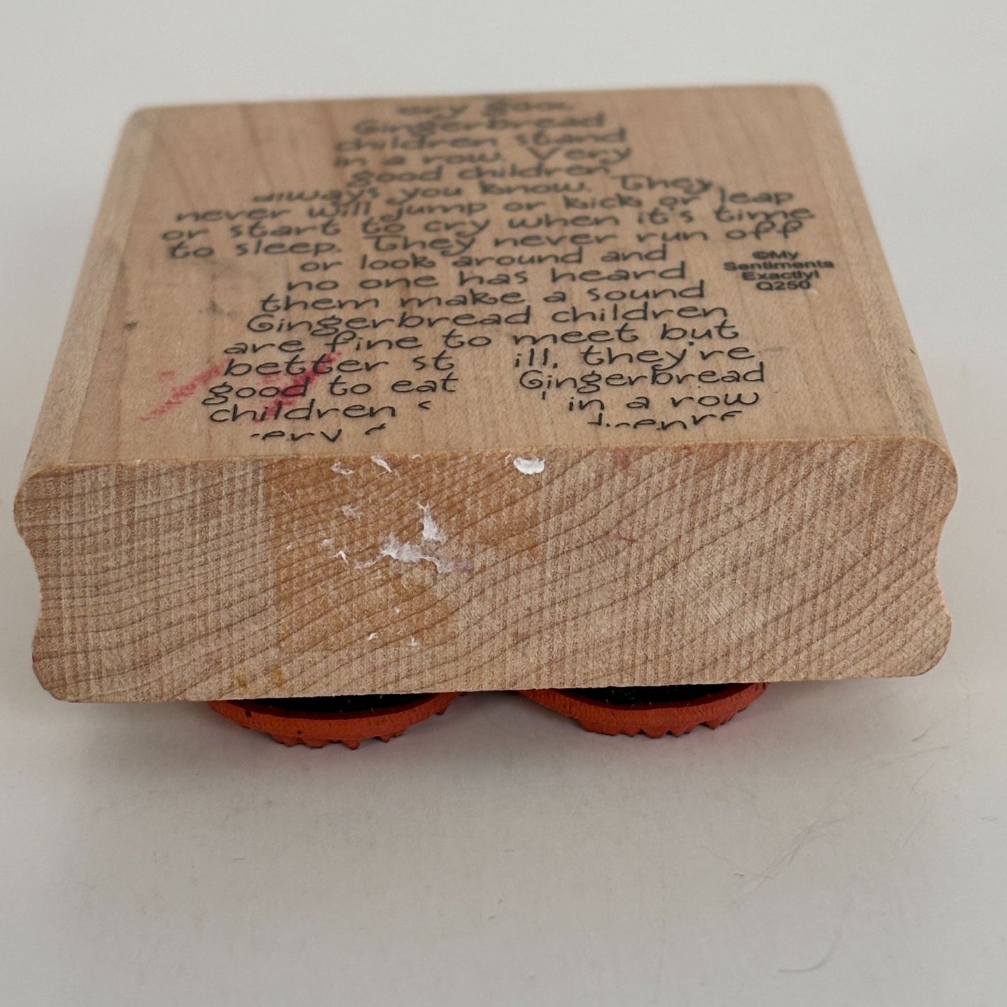 My Sentiments Exactly Rubber Stamp Gingerbread Man Poem Children Christmas Q250