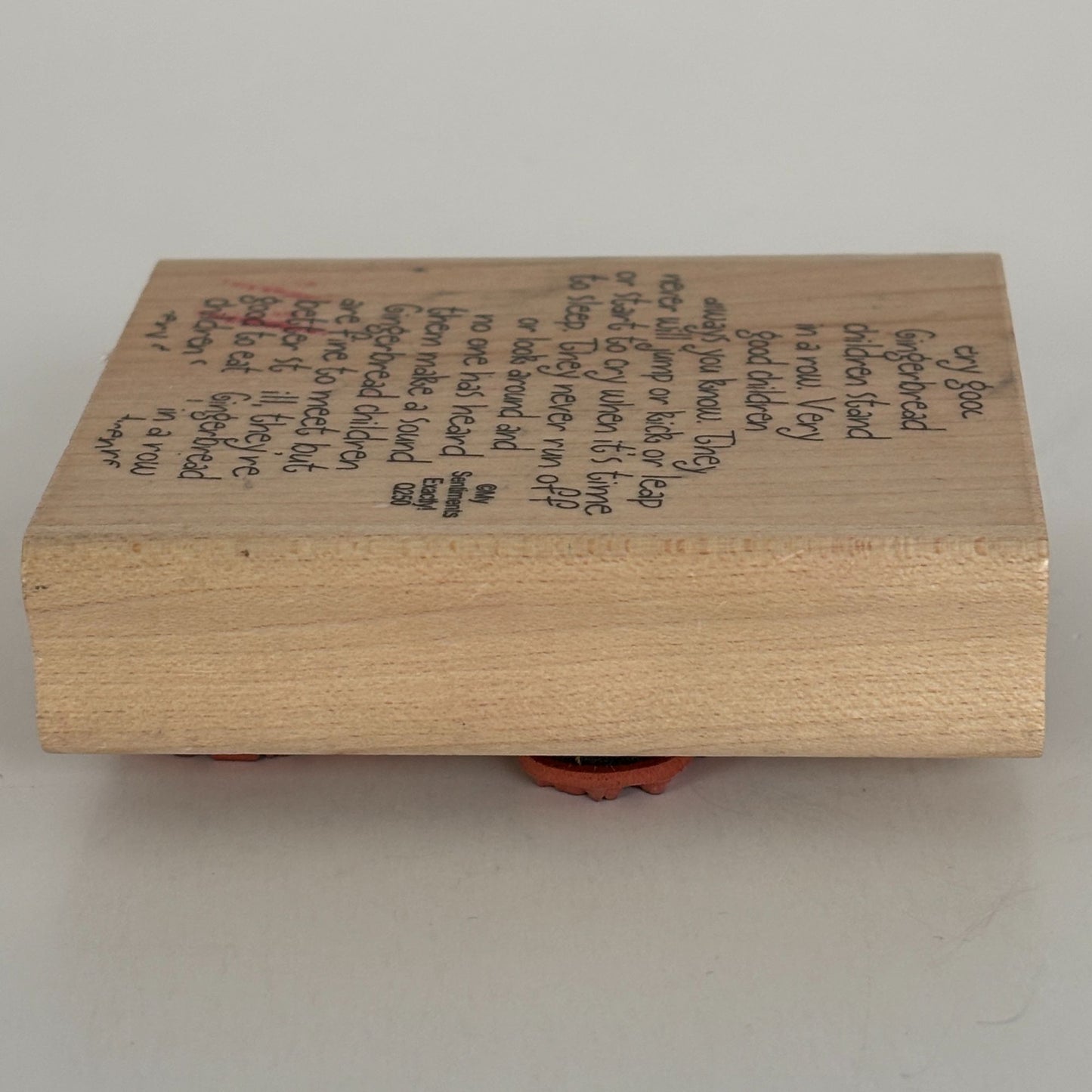 My Sentiments Exactly Rubber Stamp Gingerbread Man Poem Children Christmas Q250