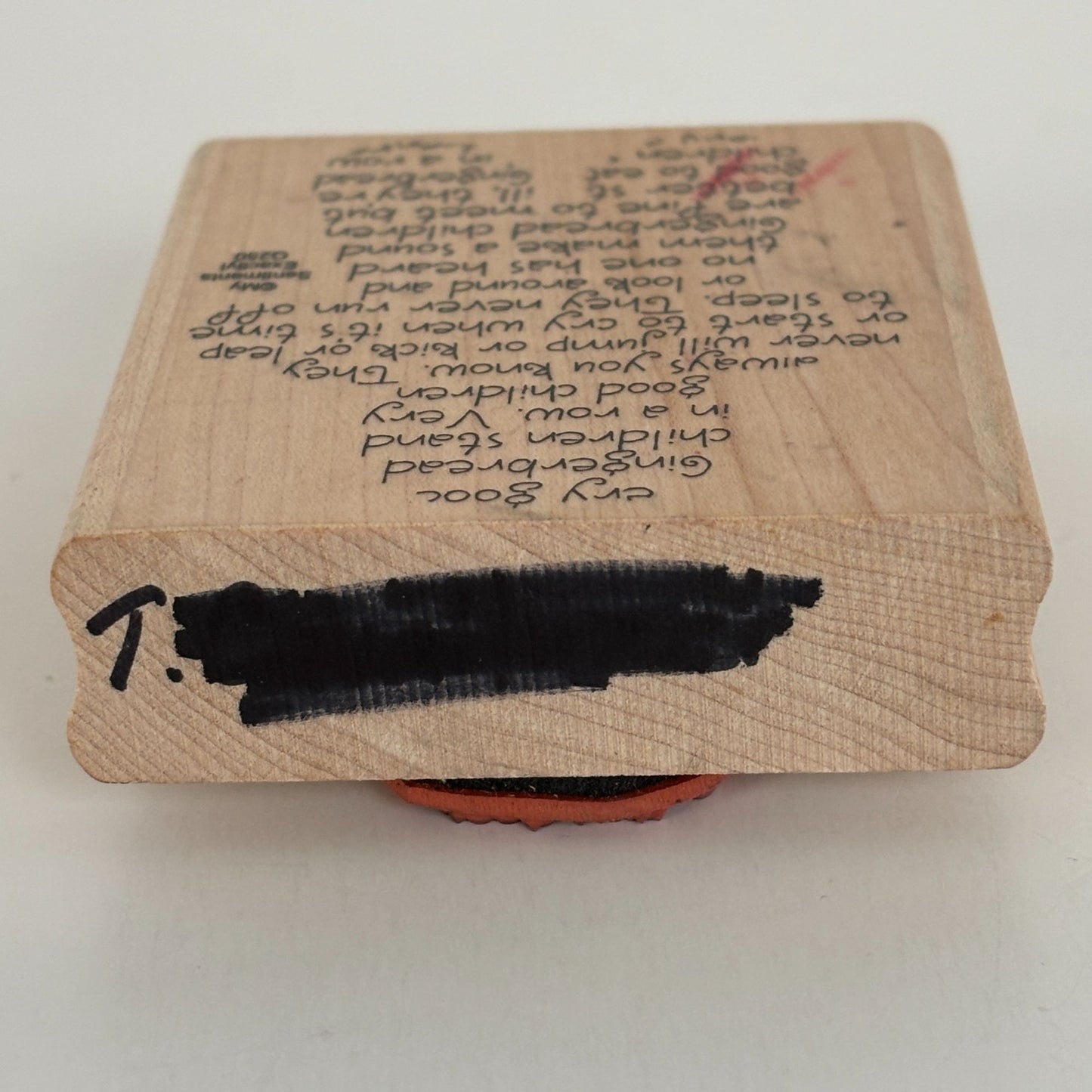 My Sentiments Exactly Rubber Stamp Gingerbread Man Poem Children Christmas Q250