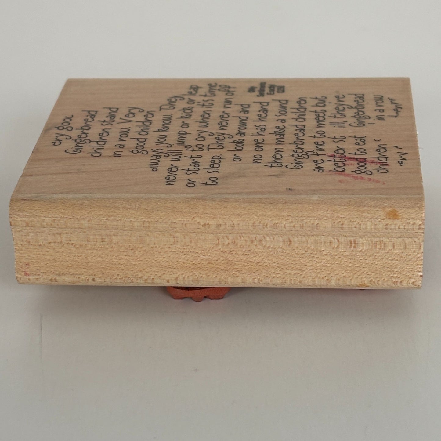 My Sentiments Exactly Rubber Stamp Gingerbread Man Poem Children Christmas Q250