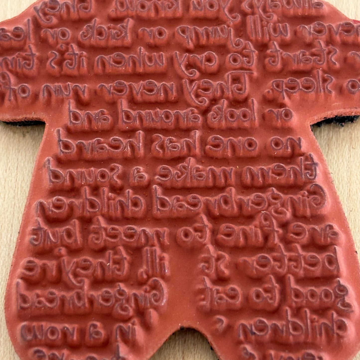 My Sentiments Exactly Rubber Stamp Gingerbread Man Poem Children Christmas Q250