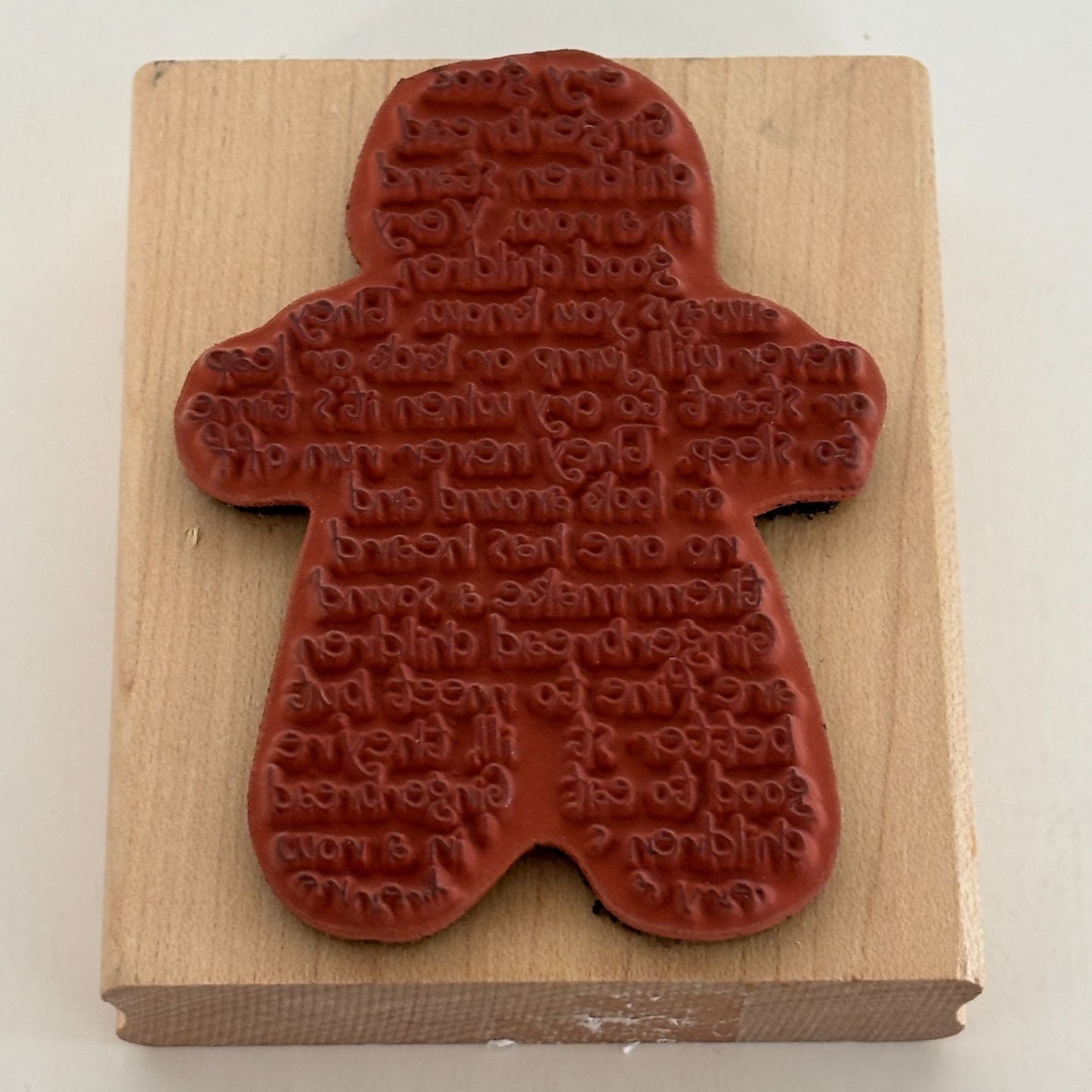 My Sentiments Exactly Rubber Stamp Gingerbread Man Poem Children Christmas Q250