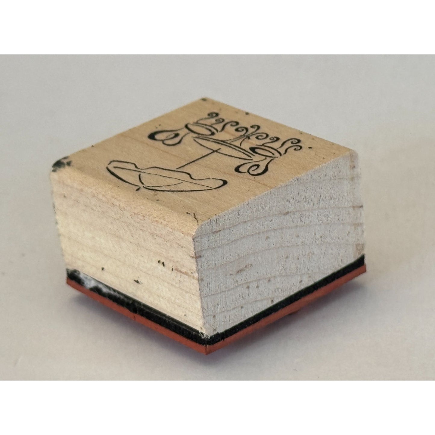 Rubber Stamp Bistro Table Chairs and Umbrella Lunch Date Small Card Making Craft