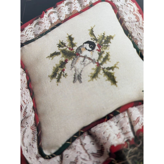 For The Love Of Cross Stitch Magazine Jan 1991 Hosanna Sampler Holiday Chickadee