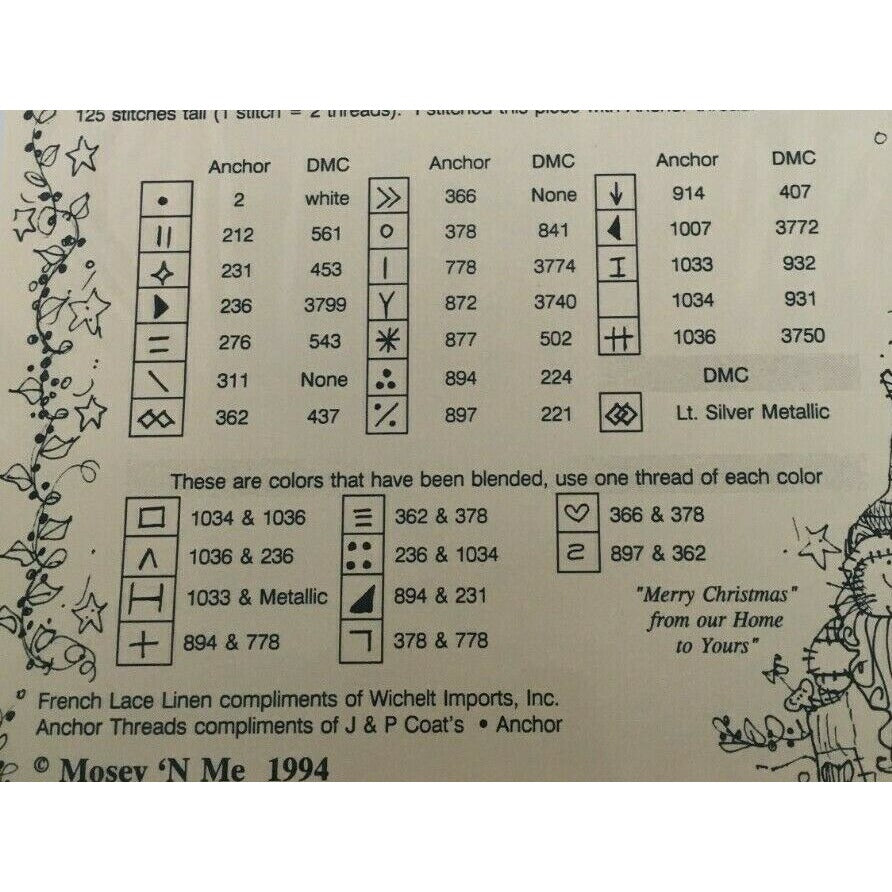 Mosey N Me Cross Stitch Pattern Packing for the Trip Santa Gift Bag Christmas Needlework