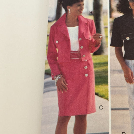 Butterick Sewing Pattern 6778 Cropped Jacket Skirt Suit Corporate Core Preppy 90s 6-10 Uncut