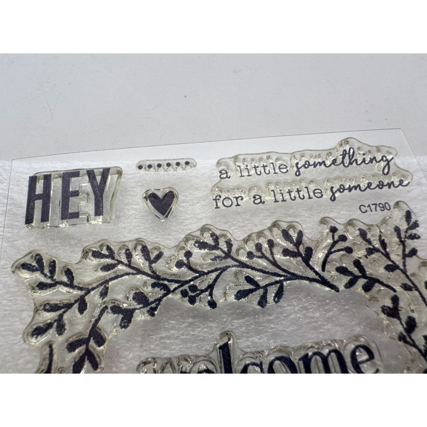 CTMH Acrylic Stamp Set Sweet Girl Welcome Baby Announcement Card Making C1790