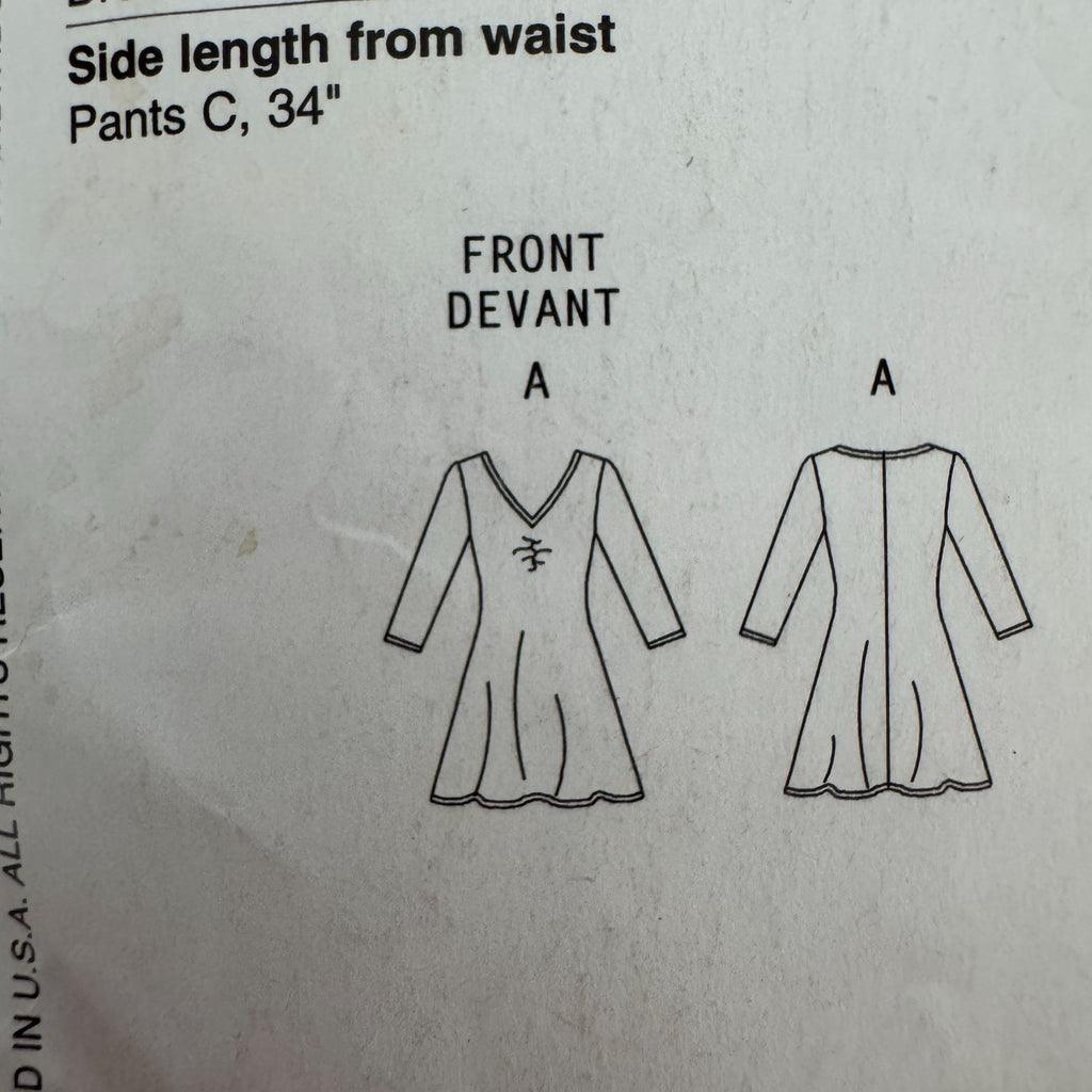 Butterick See and Sew Sewing Pattern B5375 Misses Tunic Dress Pants Easy 4-14 UC