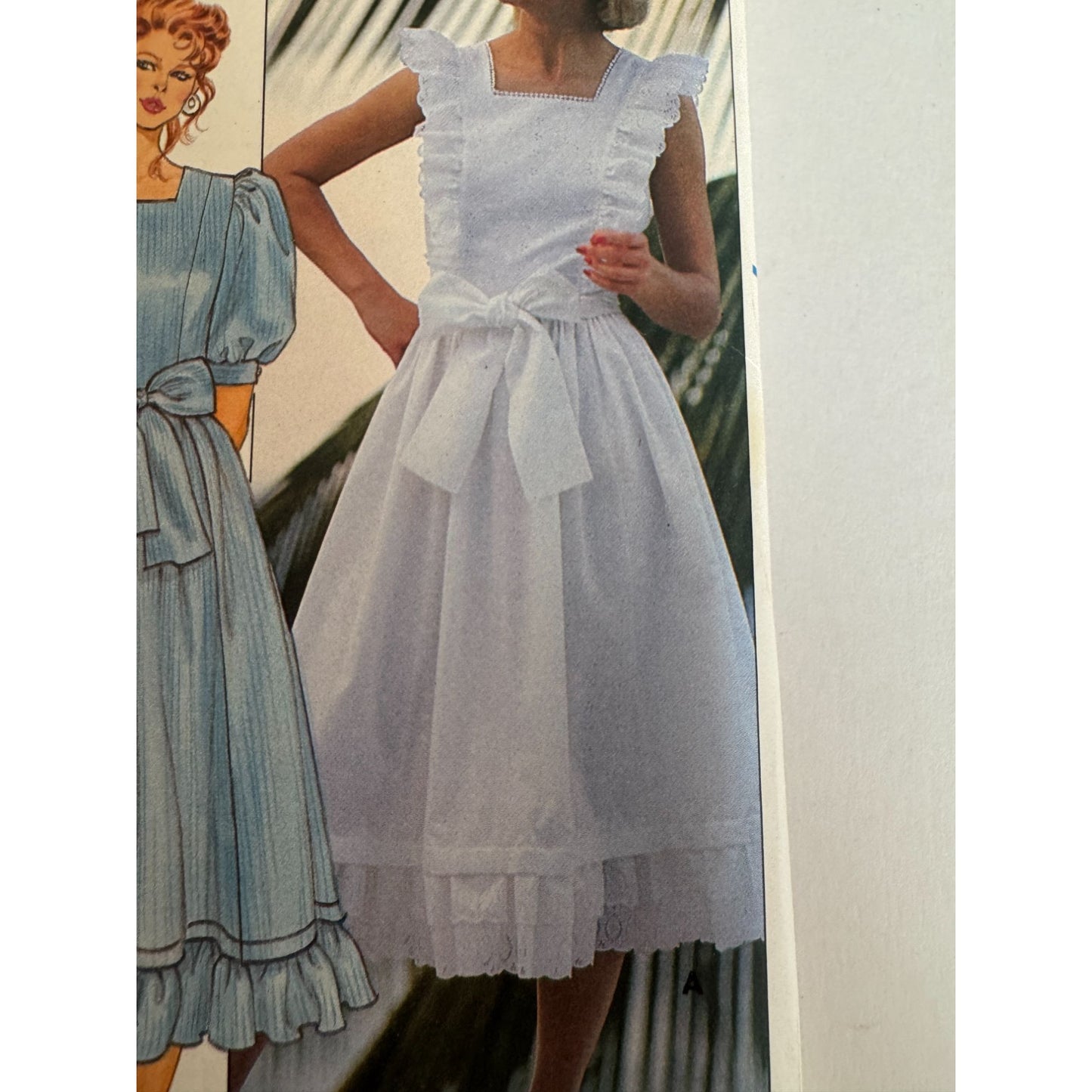Vintage 80s Prairie Dress Sewing Pattern Butterick 6538 Romantic Puff Sleeve Cottage Ruffles 12-16 Uncut