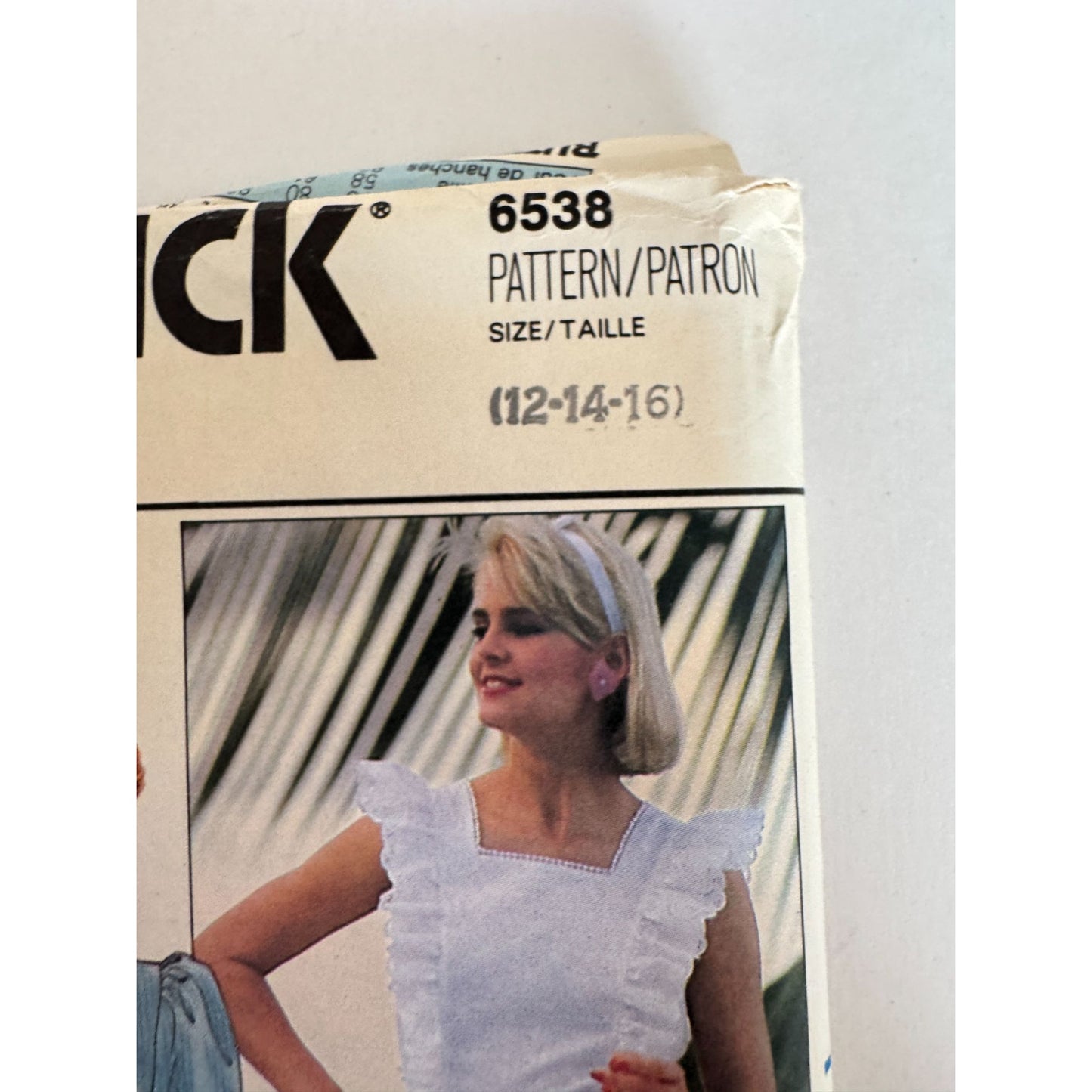 Vintage 80s Prairie Dress Sewing Pattern Butterick 6538 Romantic Puff Sleeve Cottage Ruffles 12-16 Uncut