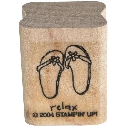 Stampin Up Rubber Stamp Flip Flops Shoes Sandals Relax Beach Vacation Card Making Summer
